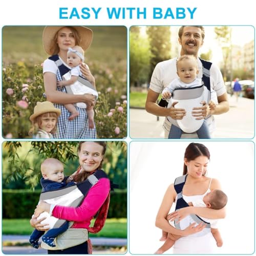 Dhadh Baby Sling Carrier - Adjustable Baby Holder, Half Wrapped Hip Carrier, One Shoulder Labor-Saving, Cloth Fabric Lightweight for Newborn to Toddler - Image 3