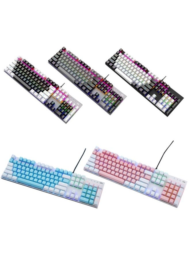 Generic - ZIYOU LANG K1 104 Keys Office Punk Glowing Color Matching Wired Keyboard, Cable Length: 1.5m(Gray Black Red Axis) - Image 1