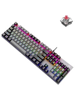 ZIYOU LANG K1 104 Keys Office Punk Glowing Color Matching Wired Keyboard, Cable Length: 1.5m(Gray Black Red Axis)