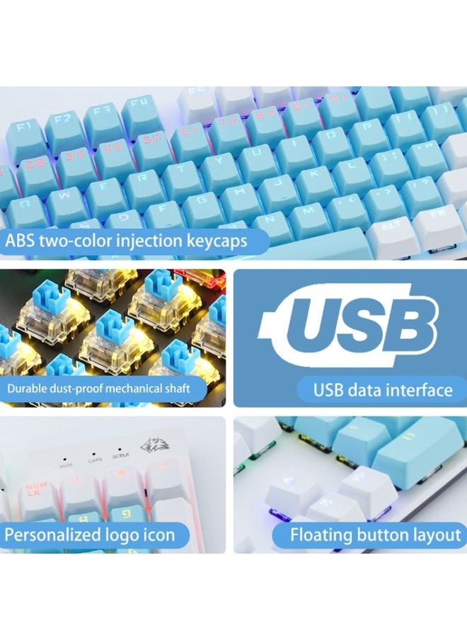 Generic - ZIYOU LANG K1 104 Keys Office Punk Glowing Color Matching Wired Keyboard, Cable Length: 1.5m(Gray Black Red Axis) - Image 1