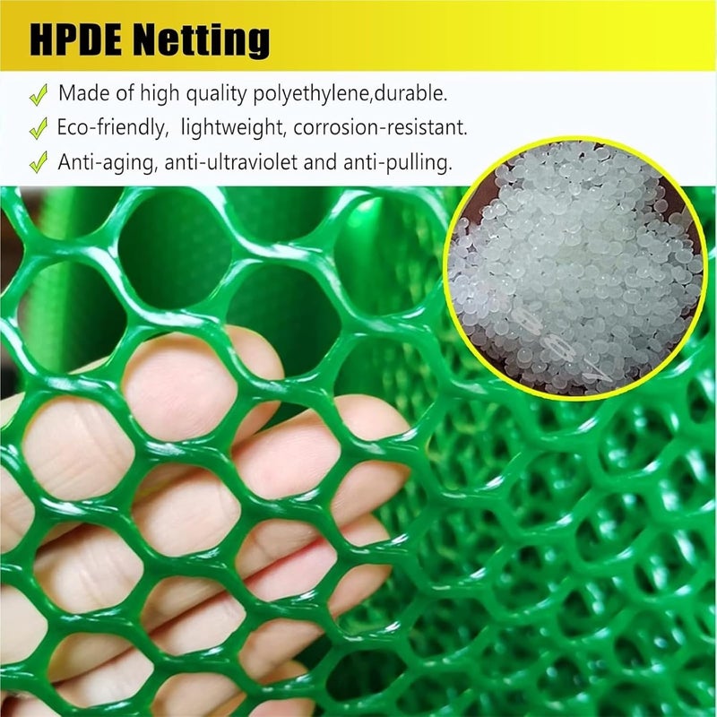 Plastic Chicken Wire Mesh Fence - Lightweight Hexagonal Garden and Poultry Netting for Pets and Floral Use (0.5m x 0.5m) - Image 3