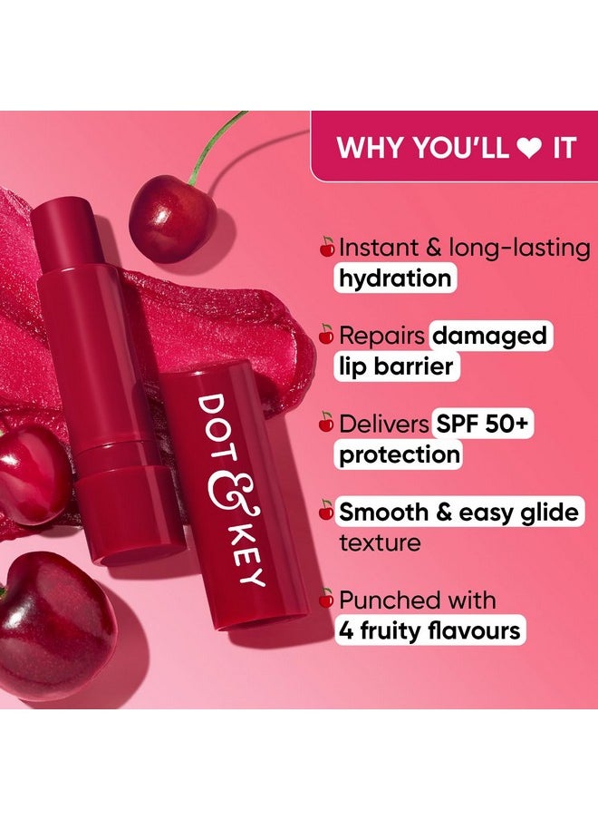 Dot & Key Dot & Key Barrier Repair Hydrating Lip Balm SPF 50 | Cherry Crimson | Repairs Damaged Lip Barrier | High Tinted | 4.5 gm  - Image 3