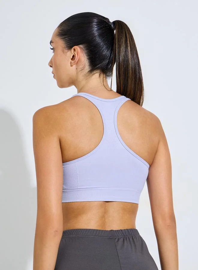 Styli Active Lilac Lilac Seamless Racerback Sports Bra for Women | Best Price UAE