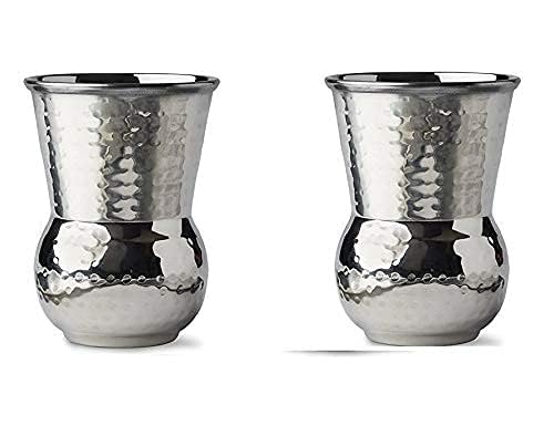 NJ OVERSEAS NJ Stainless Steel Water Glass Mughlai Napa Hammered Water Drinking Tumbler 2 - Image 1