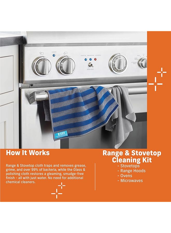 erorex Range And Stovetop Pack Microfiber Cleaning Cloth Blue And Grey - Image 2