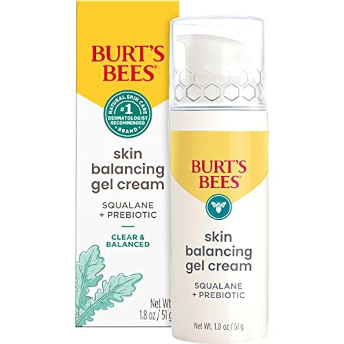 Burt's Bees Clear and Balanced Skin Balancing Gel Cream With Squalane and Prebiotic, Gel Moisturizer for Breakout-Prone Skin, 1.8 oz. Bottle - Image 1