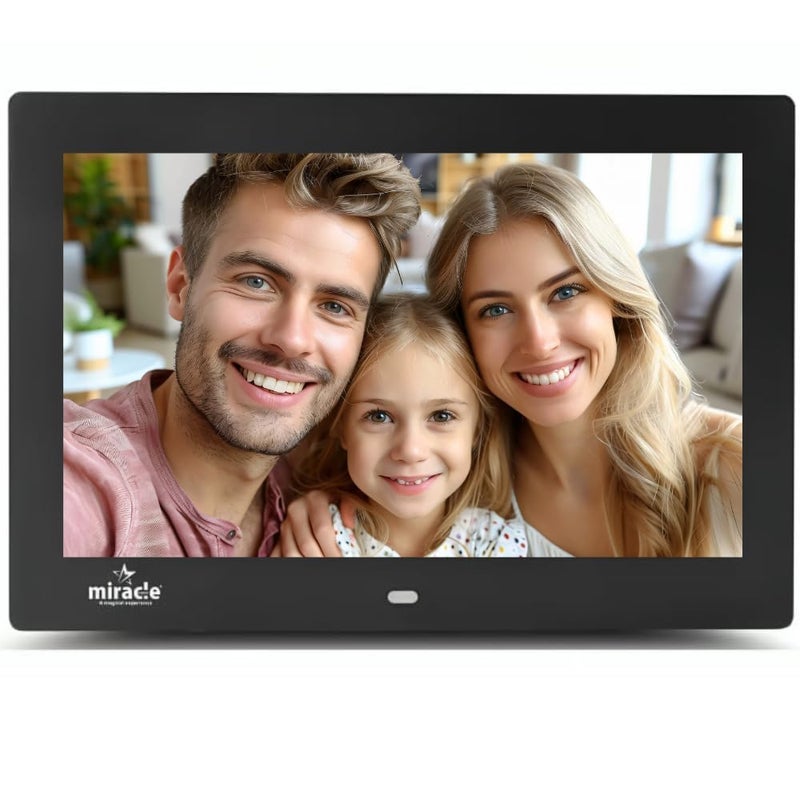 miracle digital 10'' IPS Digital Photo Frame with High Def Screen, USB Disk Card, Remote Photos Slide Show, Video Audio, Support SD Built in 8 GB Memory & 2GB RAM - Image 1