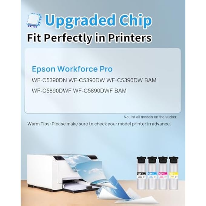 T11D1 T11D2 T11D3 T11D4 PRINTER CARTRIDGES COMPATIBLE WITH EPSON T11D1-T11D4 FOR EPSON WORKFORCE PRO WF-C5390DN WF-C5390DW WF-C5390DW BAM WF-C5890DWF WF-C5890DWF BAM (1 BLACK CYAN MAGENTA - Image 3