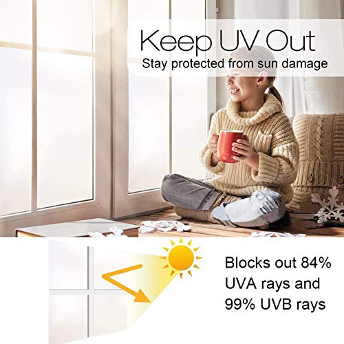 WALLTON Privacy Vinyl Frosted Window Film Glass Sticker Self-Adhesive Film Tint Wallpaper Opaque Sheet for Glass Privacy Cover Window, Door, Office, Home.| Anti-UV. (16x96 Inch, White Frost) - Image 5