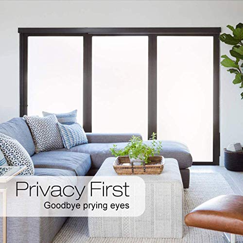 WALLTON Privacy Vinyl Frosted Window Film Glass Sticker Self-Adhesive Film Tint Wallpaper Opaque Sheet for Glass Privacy Cover Window, Door, Office, Home.| Anti-UV. (16x96 Inch, White Frost) - Image 3