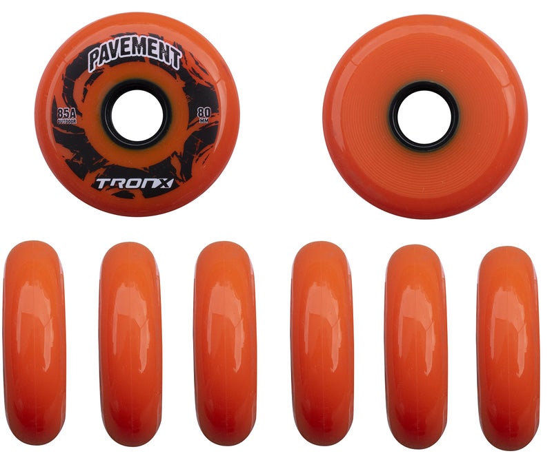 TronX Outdoor Pavement Asphalt Hilo 4-76MM/4-80MM 85A Inline Roller Hockey Wheels 8 Pack - Image 2