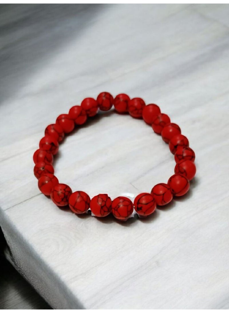 Red Firoza Natural Stone Bracelet - Image 3