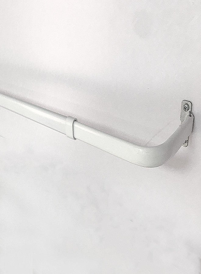 MEETOOT 2 Sets Curtain Rod Bracket Hook Accessories Middle Support Curtain Rod Bracket (4 x Fixing Brackets and 8 x Mounting Screws) - Image 5