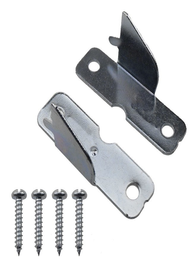 MEETOOT 2 Sets Curtain Rod Bracket Hook Accessories Middle Support Curtain Rod Bracket (4 x Fixing Brackets and 8 x Mounting Screws) - Image 1