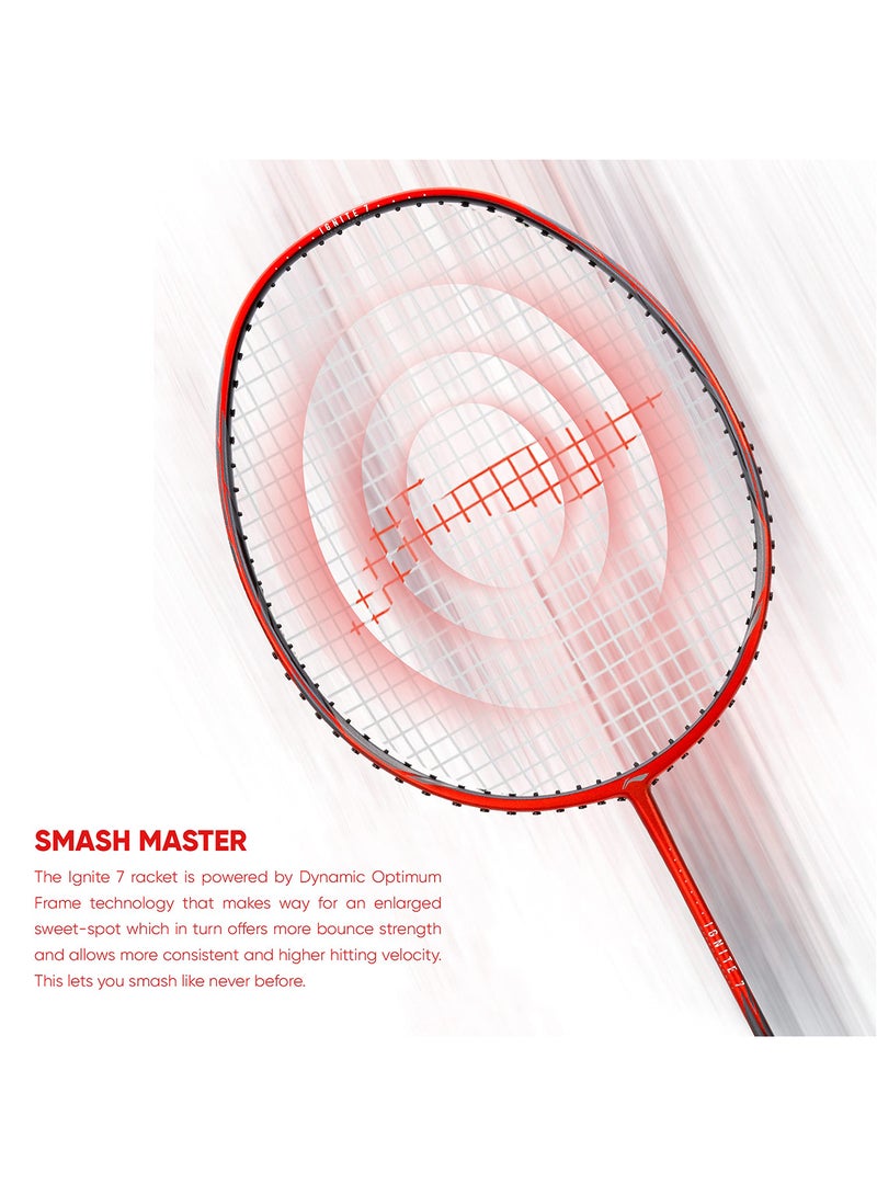 Li-Ning G-Force Superlite Ignite 7 Speed Carbon Fibre Strung Badminton Racket with Full Racket Cover | For Intermediate Players | 77 grams |Maximum String Tension - 30lbs - Image 4