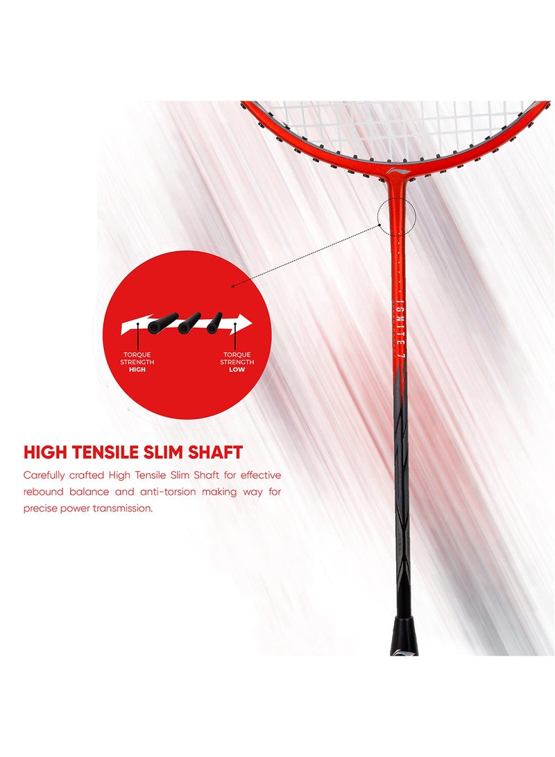Li-Ning G-Force Superlite Ignite 7 Speed Carbon Fibre Strung Badminton Racket with Full Racket Cover | For Intermediate Players | 77 grams |Maximum String Tension - 30lbs - Image 5