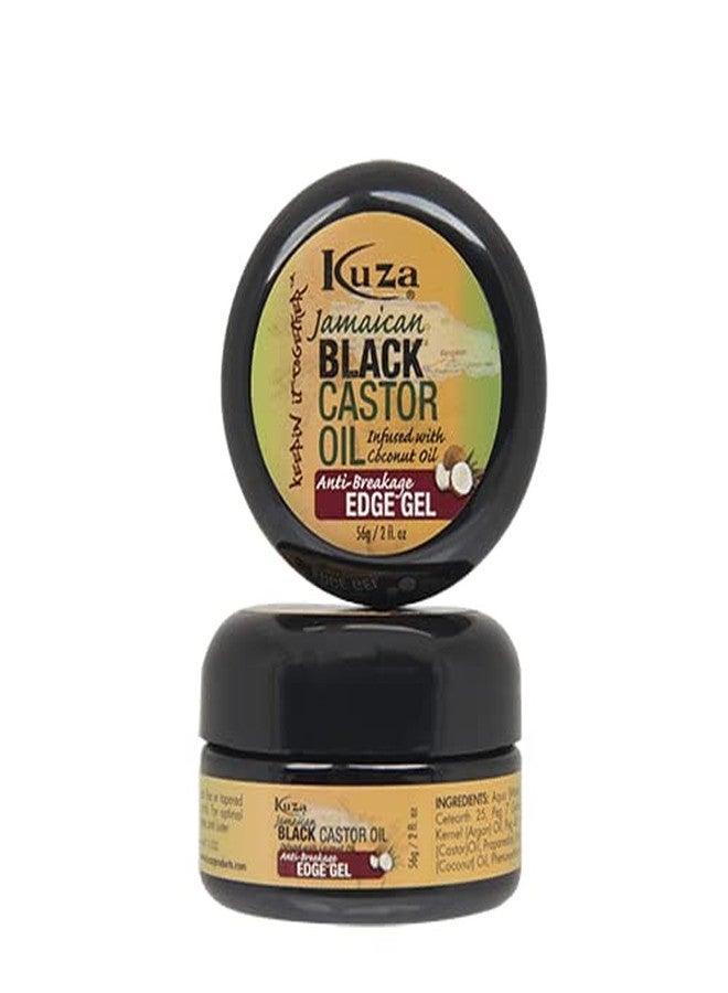 Kuza جل كوزا الأسود من زيت الخروع الجامايكي المضاد للتكسر - معزّز بزيت جوز الهند - للشعر الجاف والهش، 2 أونصة - Image 2