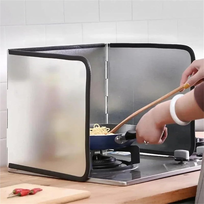 Splash Guard for Stove Kitchen Anti Oil Splatter Shield Guard Stove Splash Screen Heat Insulation Gas Baffle Tool(30x40x40cm) - Image 3