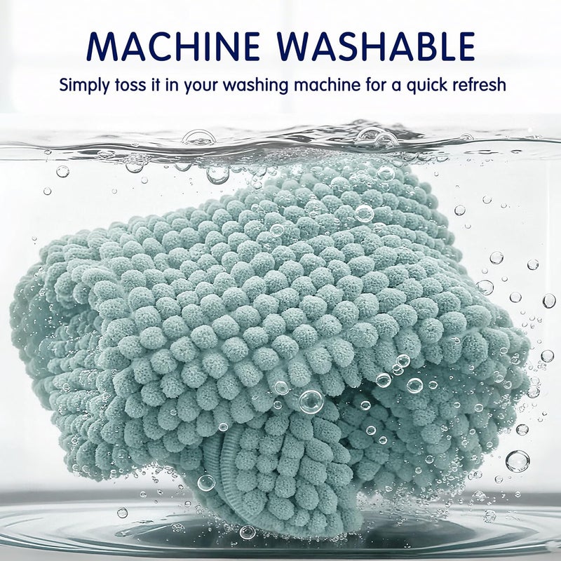 subrtex Bathroom Rugs, 24" x 60" Chenille Bath Rug Soft Short Plush Bath Mat Soft Shower Mat Water Absorbent Shower Mat Quick Dry Machine Washable, Light Green - Image 5