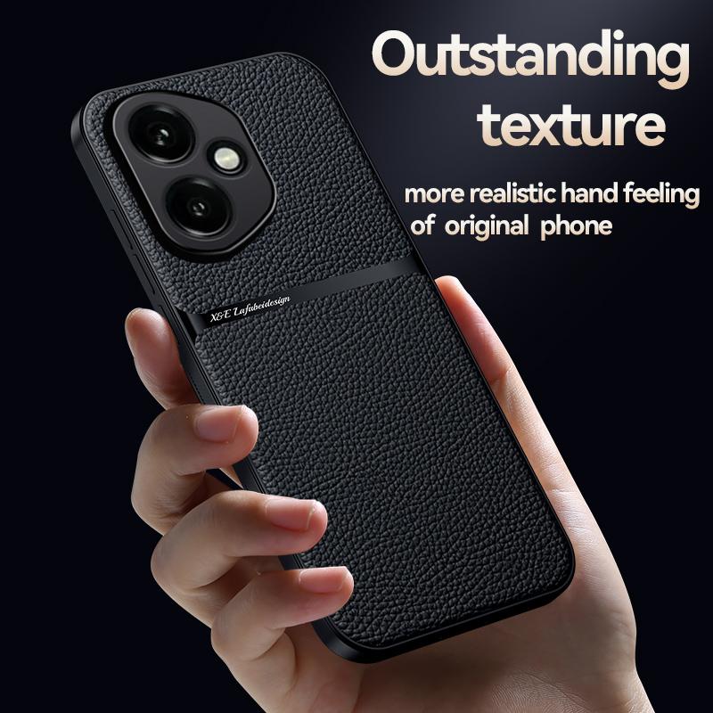 HuHa Case Cover For Honor 400 Global 156.5mm Litchi Leather Magnetic Full Coverage Shockproof Phone Case(Black) - Image 3