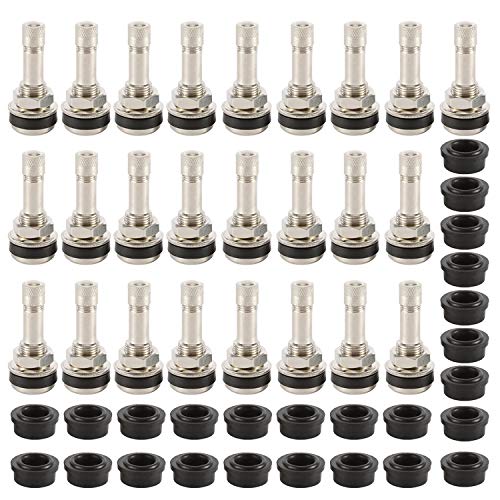 NovelBee 25 Pack of TR416 Metal Valve Stems Outer Mount Fits 0453  0625 Rim Holes