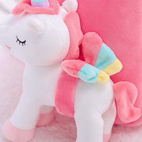 Lazada Unicorn Toddler Backpack Stuffed Unicorn Toys Kids Backpacks with Toy White 9.5" - Image 5