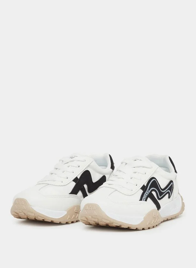ستايلي Styli Panelled Chunky Sole Lace Up Sneakers