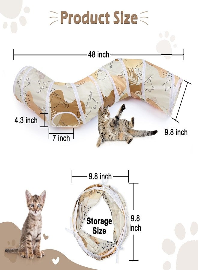 Glittme Cat Tunnel, Cat Tunnels for Indoor Cats, S-Shape Cats Cave with Cat Toys, Foldable Cat Tubes and Tunnels for Cats, Rabbit, Puppy, Guinea Pig - Image 3
