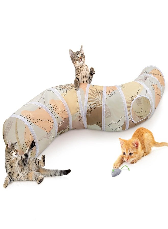 Glittme Cat Tunnel, Cat Tunnels for Indoor Cats, S-Shape Cats Cave with Cat Toys, Foldable Cat Tubes and Tunnels for Cats, Rabbit, Puppy, Guinea Pig - Image 1