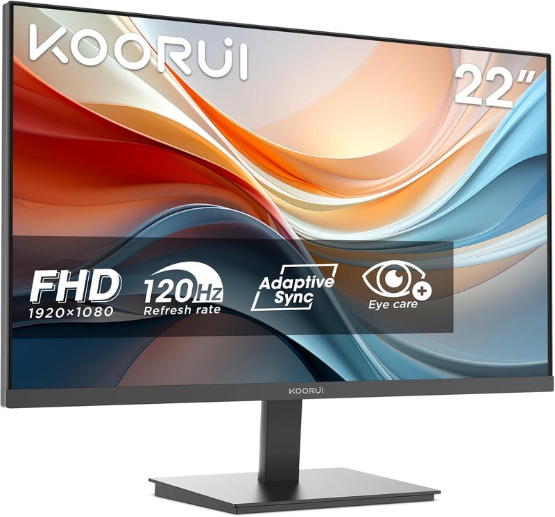 KOORUI E2212F 22 Inch Monitor, FHD 1920 x 1080 100Hz PC Monitor, Adaptive Sync HDMI 1.4, Eye Care Screen, -5° to 15° Tilt, VESA 100 x 100 mm - Image 1