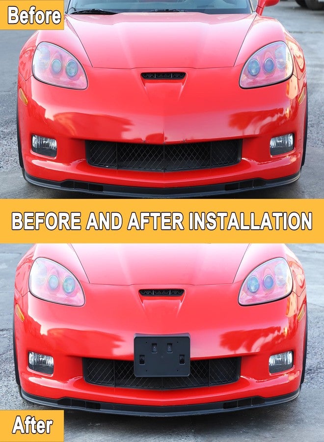 Sekhyna License Plate Frame Bracket Compatible with Chevrolet Corvette C6 2005-2013,No Drill Front Bumper License Plate Holder Mount Adapter Relocation Kit Accessories ABS 1PCS - Image 2