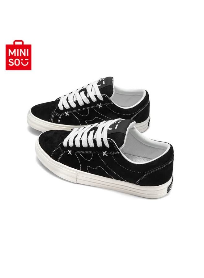 Miniso Men's Autumn New Skate Shoes Student Board Shoes Women's Versatile Black Casual Couple Shoes White Black 41 - Image 3