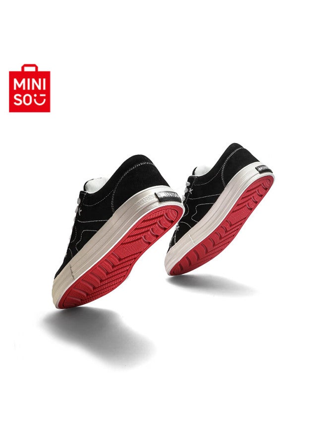 Miniso Men's Autumn New Skate Shoes Student Board Shoes Women's Versatile Black Casual Couple Shoes White Black 41 - Image 5