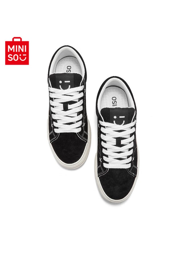 Miniso Men's Autumn New Skate Shoes Student Board Shoes Women's Versatile Black Casual Couple Shoes White Black 41 - Image 2