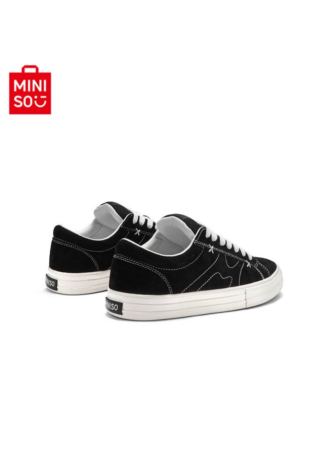 Miniso Men's Autumn New Skate Shoes Student Board Shoes Women's Versatile Black Casual Couple Shoes White Black 41 - Image 4