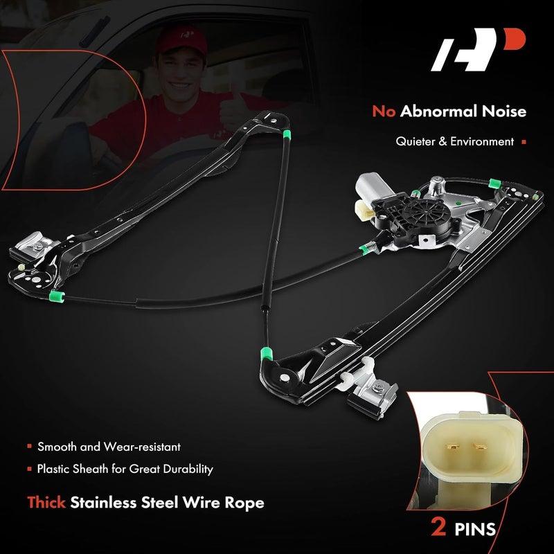 A-Premium Electric Power Window Regulator with Motor for Ford Focus 2000-2007 Front Right Passenger Side - Image 5