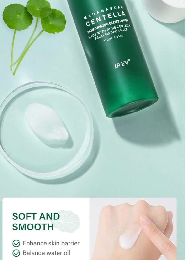 IREV Centella Asiatica Complete Facial Care Kit, 5-in-1 Skincare Gift Set with Cleanser, Face Serum, Face Cream, Toner, Water Emulsion, Anti-Aging, Boosting Collagen & Hydrating for Women - Image 5