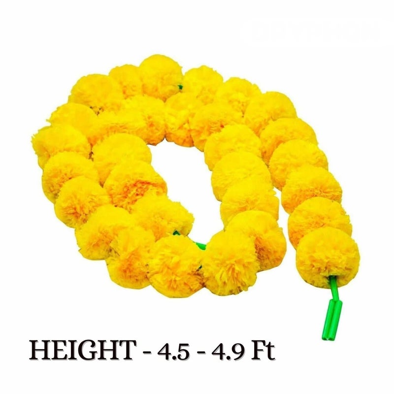 Pink Petals PINK PETALS Artificial Marigold Flower Garlands, for Decorating Diwali Decoration, Home Decor, Pooja Room Decorations (Yellow, Pack of 5)  - Image 2