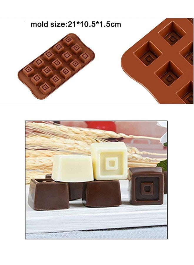 CAKE DECOR قالب شوكولاتة مربع من السيليكون بـ 15 تجويفًا لتزيين الكيك - Image 2