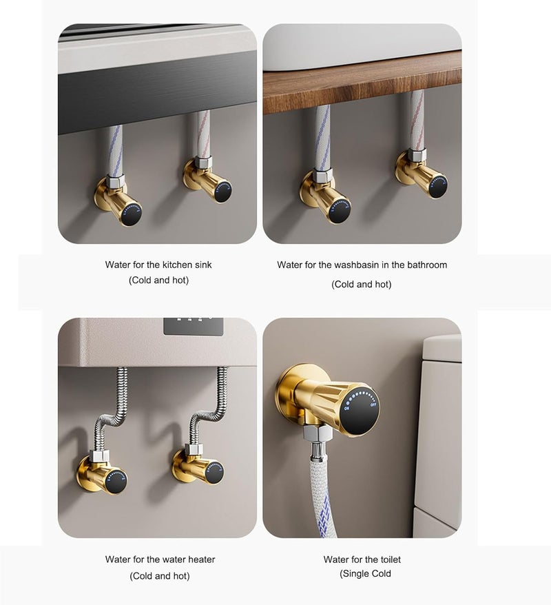 High Pressure Angles Valves Leak Thickened Anti for Bathroom Sink Faucets Proof Bathroom Shut Off Valves - Image 2