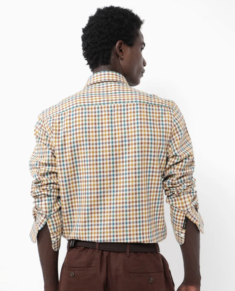 Rare Rabbit Men's Gingham Check Twill Shirt