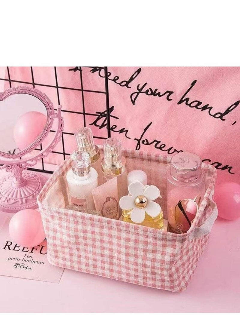 Y&D Foldable Storage Basket-Set of 6 Small Collapsible Canvas Containers Organizers with Handle for Home Decor or Storing Toys Keys Sundries Little Crafts - Image 5