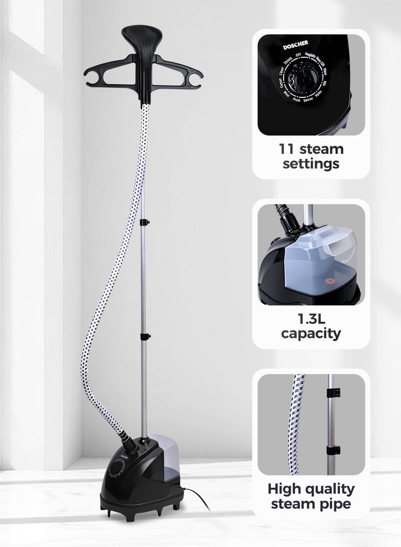 DOSCHER Upgrade 1600W Handheld Garment Steamer – Portable Steam Iron with 3 Heat Levels, 25s Fast Heat-Up & Wrinkle  Remover - Image 3