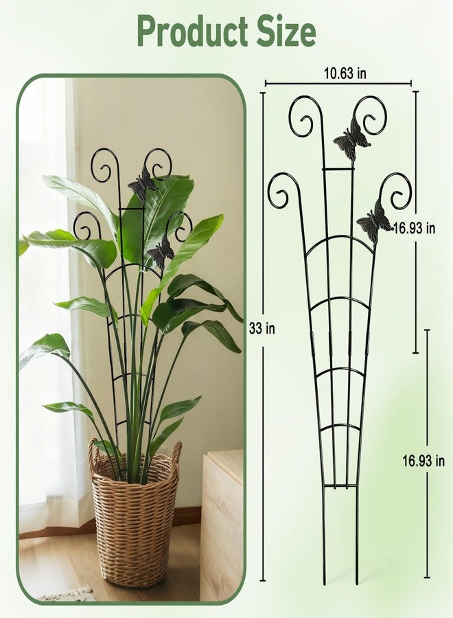 Xeeol 30'' Larger Plant Trellis Indoor, Expandable Metal Trellis for Climbing Plants Indoor, House Plant Climbing Support for Monstera Hoya Pothos, 2P - Image 2