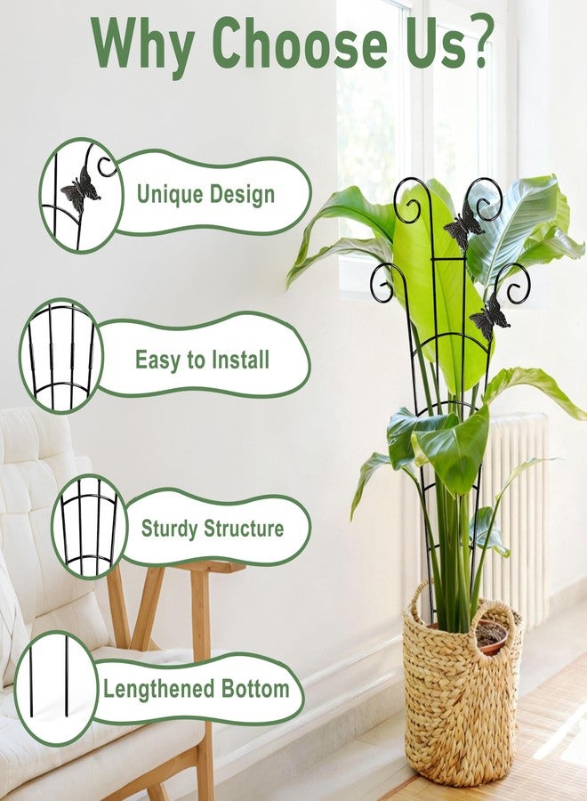 Xeeol 30'' Larger Plant Trellis Indoor, Expandable Metal Trellis for Climbing Plants Indoor, House Plant Climbing Support for Monstera Hoya Pothos, 2P - Image 5