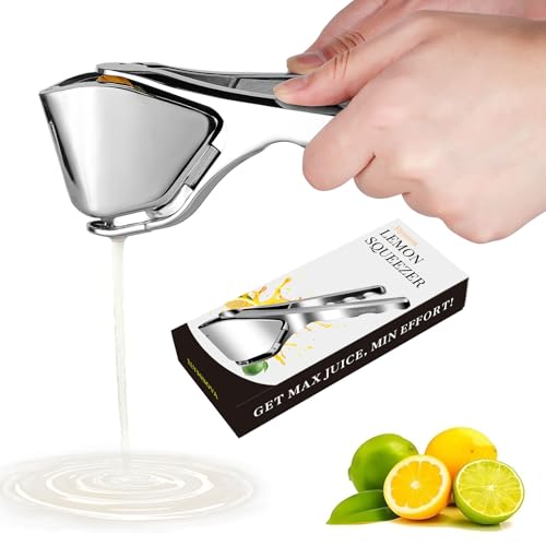 Elyssnova Lemon Squeezer Stainless Steel Heavy  duty Lime Squeezer Manual Citrus Squeezer Manual Juicer That Easily Squeezes Out All the Juice