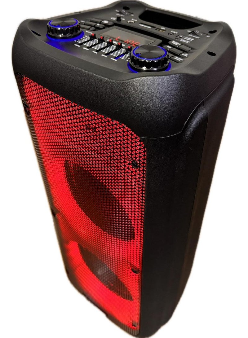 Platinum PartyBox 8" Dual Platinum Portable Bluetooth Speaker Disco Light USB,Mic,Remote Control - Image 1