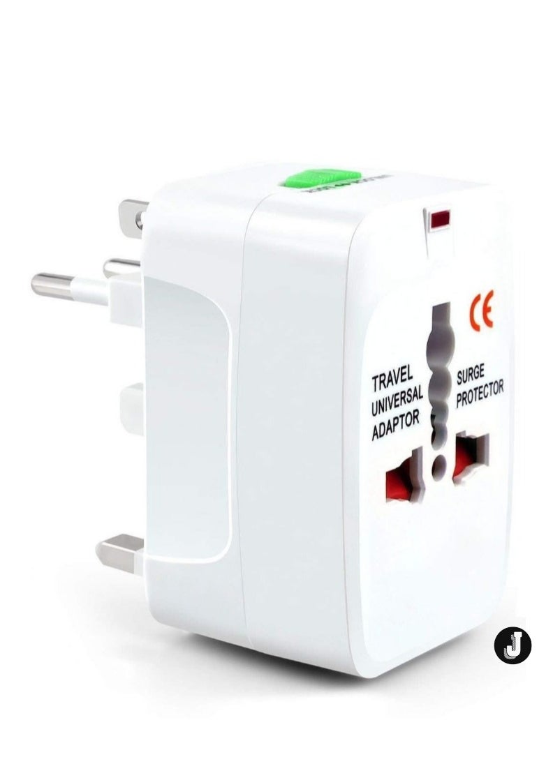 JAJEEK "New Universal Travel Adapter with USB Ports – All-in-One International Travel Charger (White)"  - Image 1