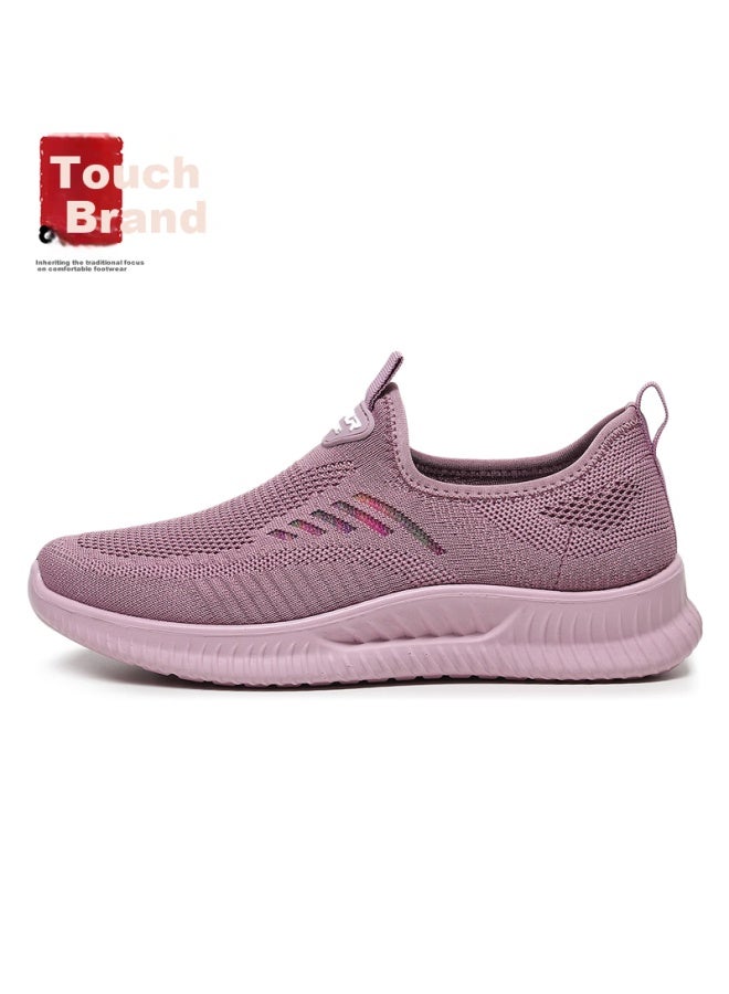 Anglerfish Angler Spring And Autumn Old Beijing Cloth Shoes Breathable Mother Shoes One-step Casual Women's Sports Shoes Ak67807 Pink 40 - Image 2