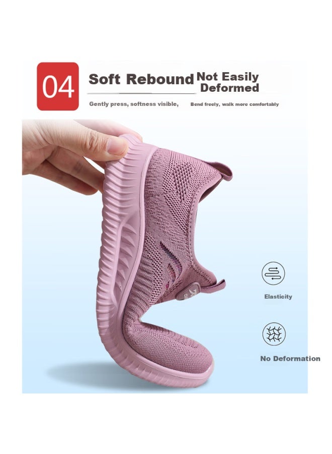 Anglerfish Angler Spring And Autumn Old Beijing Cloth Shoes Breathable Mother Shoes One-step Casual Women's Sports Shoes Ak67807 Pink 40 - Image 5